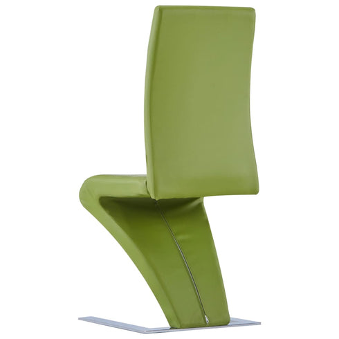 Swen Studio -  Dining Chairs with Zigzag Shape 6 pcs Green Faux Leather